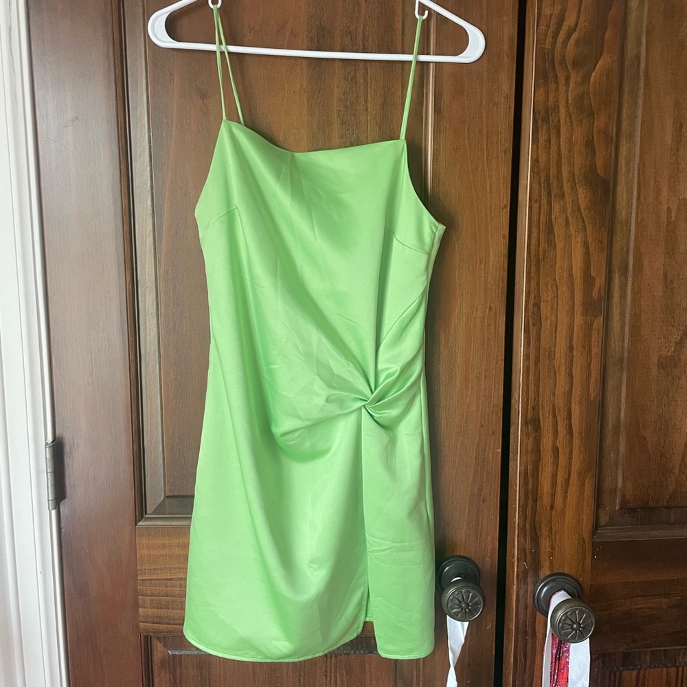 top shop green mini dress